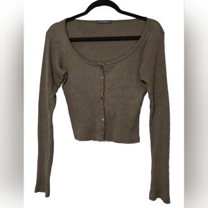 Brandy Melville Long Sleeve Henley Top